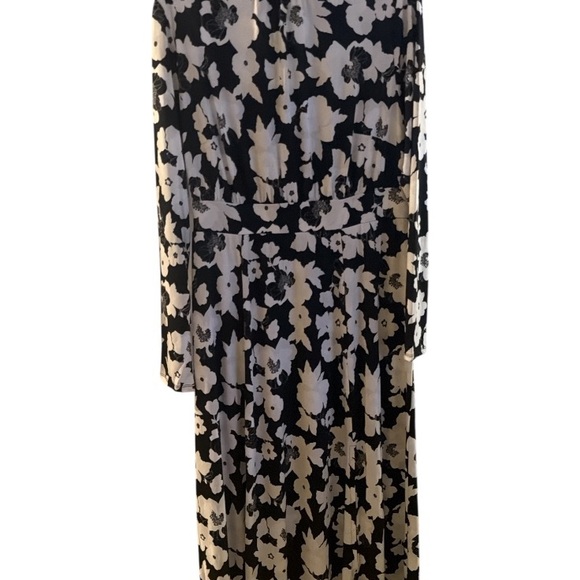 Lane Bryant Black and Cream Floral Long Sleeve Women’s Dress Size 14/16 NWT - Picture 4 of 5